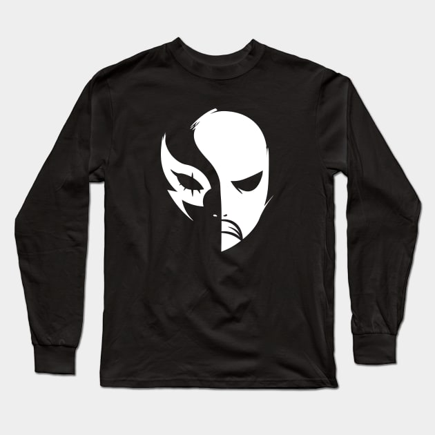 Angry Mask - White Long Sleeve T-Shirt by Darasuum